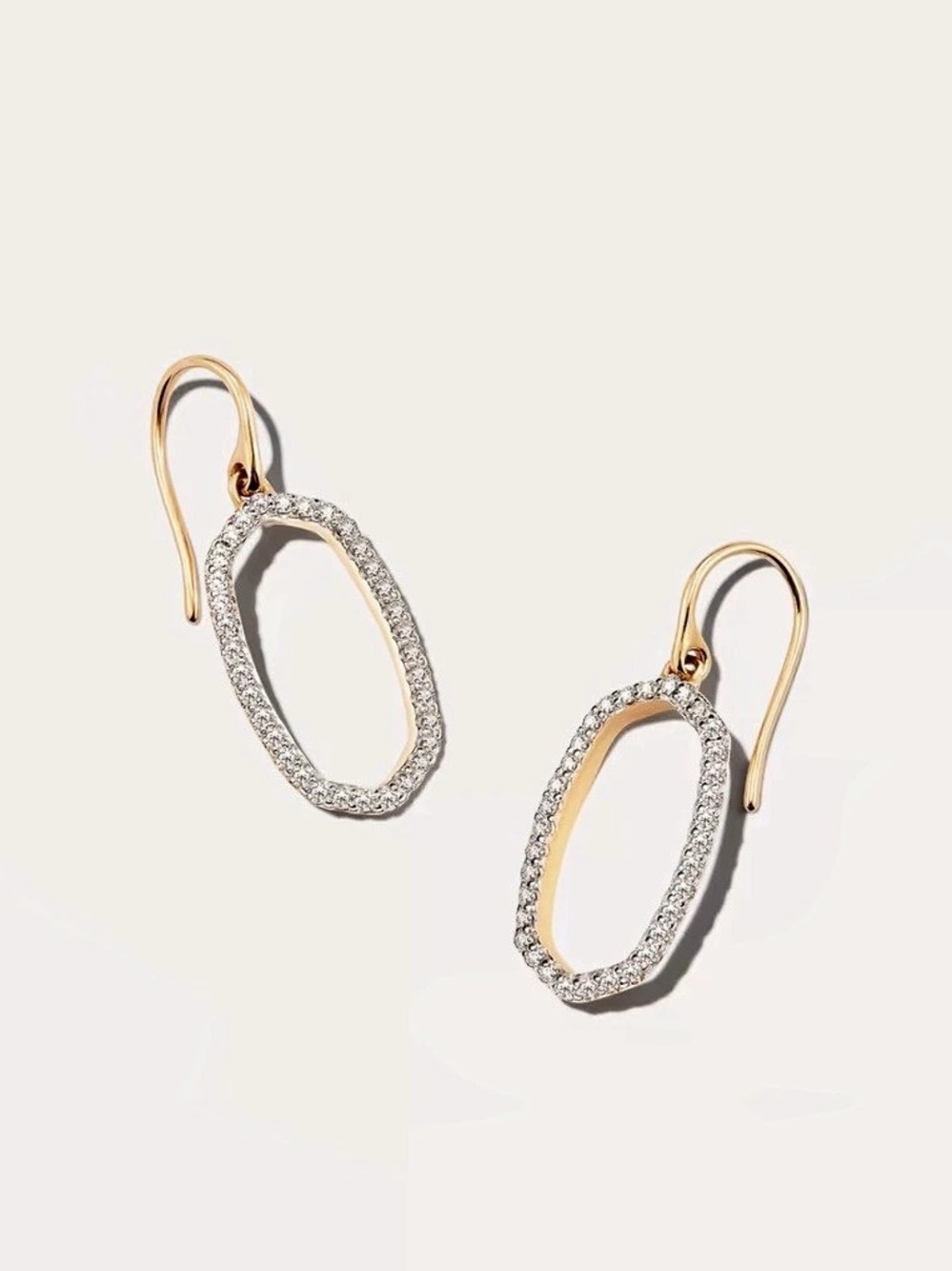 Kendra Scott Lee Open Frame Earrings in Gold & Silver Like New